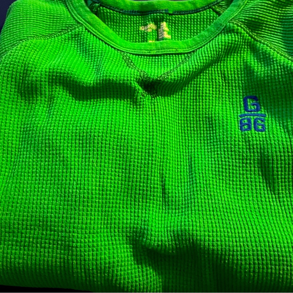 GAP Kids Boy’s Thermal Long Sleeve Shirt, Green, Size: S(6/7)
